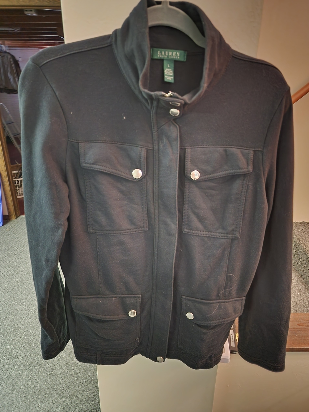 Ralph Lauren Women's Black Military Field Jacket Sz L